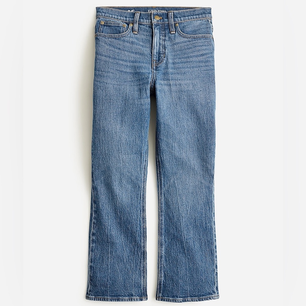 J. Crew 10” Demi-Boot Crop Jean in Marion Wash